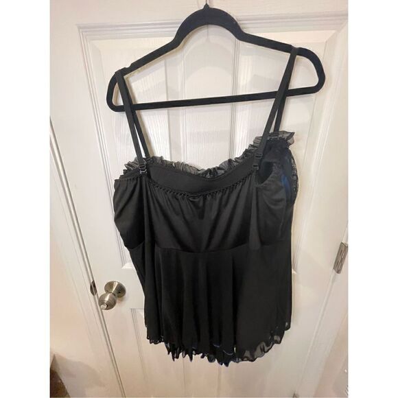 Coquette black blue nightie chemise 3x/4x - Picture 2 of 7